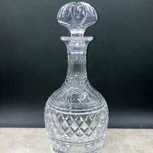 Antique 1800-1845 Georgian Anglo Irish Strawberry Diamond Cut Glass Decanter